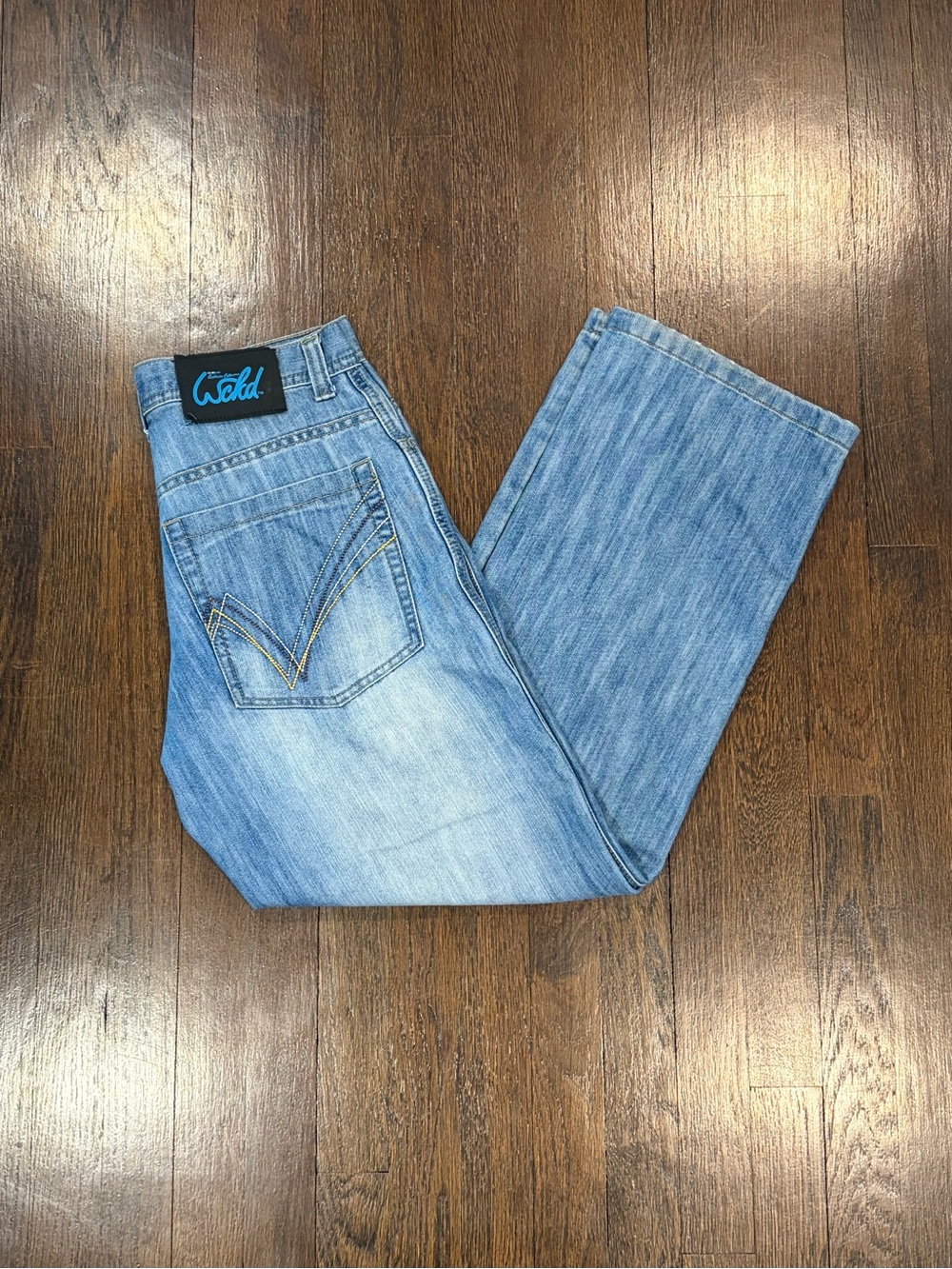 Wckd vintage blue denim baggy jeans